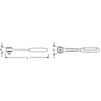 1/2"DR/416mm ラチェットハンドル(首振型) エスコ