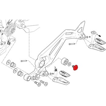 Central bolt kit for OEM rearsets Ducati CNC Racing (シーエヌシーレーシング)