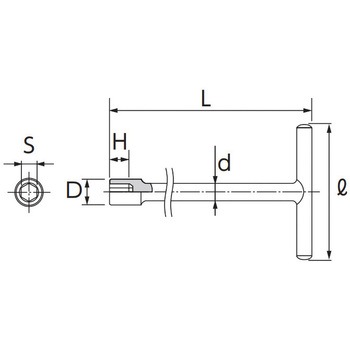 8x130mm T型BOXレンチ(ショート) エスコ