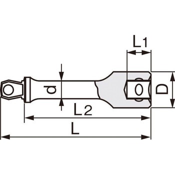 1/4"DRx250mm エクステンションバー(首振り型) エスコ