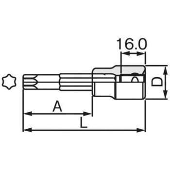 1/2"DR/T50 [Torx]ビットソケット エスコ