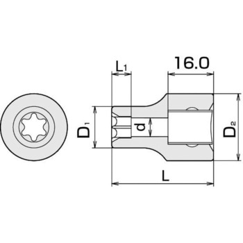 1/2"DR/E11 [Torx] ソケット エスコ