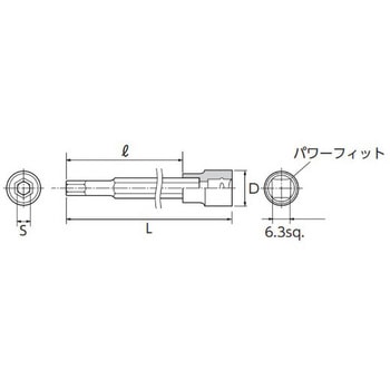1/4"DRx 5/32" [INHEX]ロングビットソケット エスコ