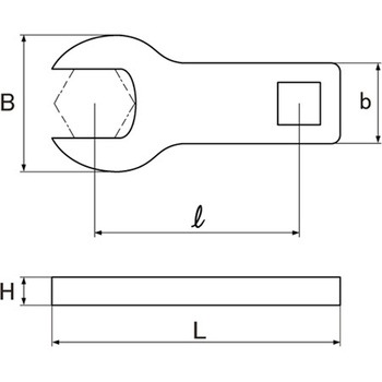 3/8"DRx12mm クロウフットレンチ(ロング) エスコ