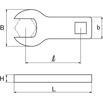 1/2"DRx22mm クロウフットレンチ(ロング) - エスコ