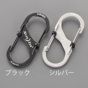 90x40mm Sカンスナップフック(ロック付/ブラック) エスコ