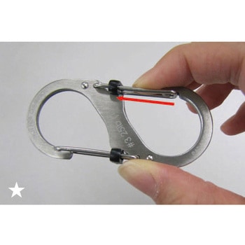 90x40mm Sカンスナップフック(ロック付/ブラック) エスコ