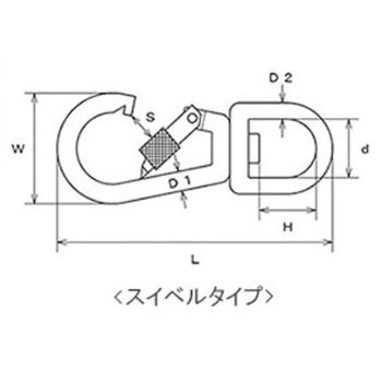 84.5mm スイベルスナップ(ステンレス製) エスコ