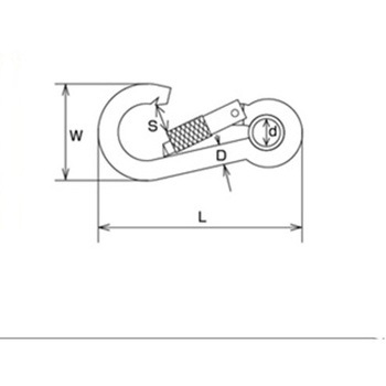 102x10mm スナップフック(スレンレス製) エスコ