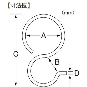 3.4x75mm パイプSカン(ステンレス製/3個) エスコ