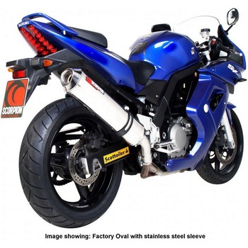 Factory オーバルスリップオン カーボンファイバースリーブ eマーク Suzuki SV 650 99-02 1999 - 2002 Scorpion (スコーピオン)