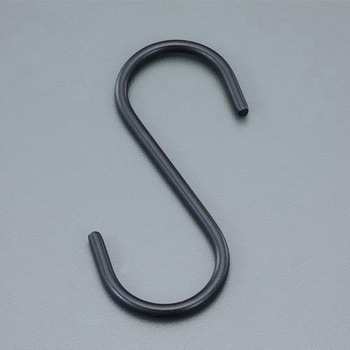 50x3.2mm Sフック(マットブラック焼付塗装/2個) エスコ