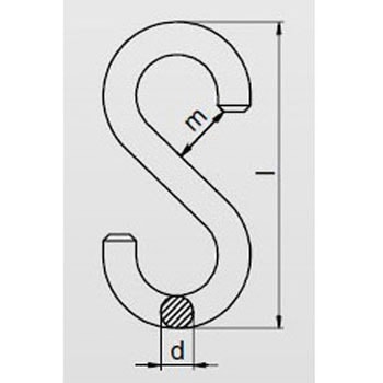 25x3.5mm Sフック (1個) - エスコ