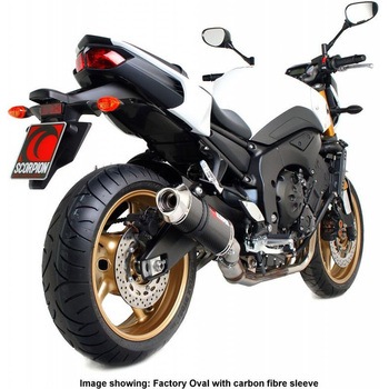 Factory オーバルスリップオン ステンレススリーブ eマーク Yamaha FZ8 2010 - 2016 Scorpion (スコーピオン)