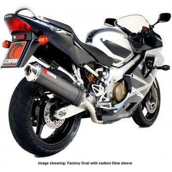 Factory ラウンドスリップオン カーボンファイバースリーブ Honda CBR 600 Fi F4i 2001 - 2008 Scorpion (スコーピオン)