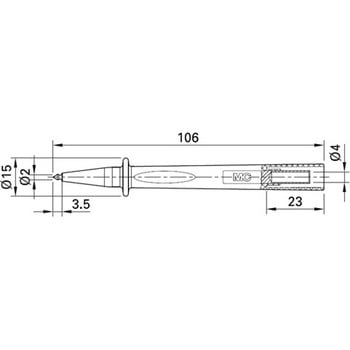 Φ2mm ピン式テストプローブ(黒) エスコ