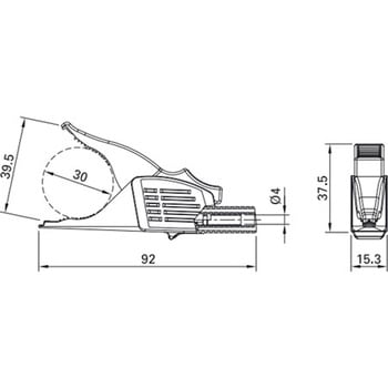 ワニ口クリップ (大口径/赤) - エスコ