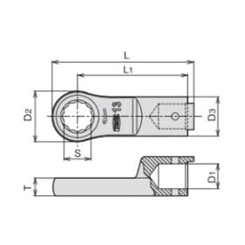 13mm [EA723NK-4用] ラチェット式メガネヘッド エスコ