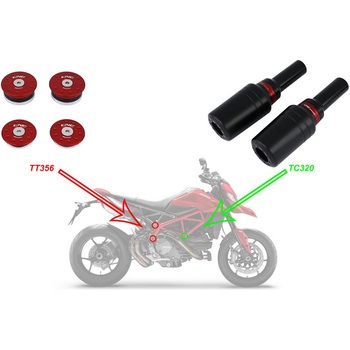 Frame caps kit Ducati Hypermotard 950 (to be mounted with TC320) CNC Racing (シーエヌシーレーシング)