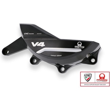 ジェネレーターカバー protector Ducati Panigale and Streetfighter V4 - Pramac Racing Limited Edition ブラック/Silver - CNC Racing (シーエヌシーレーシング)