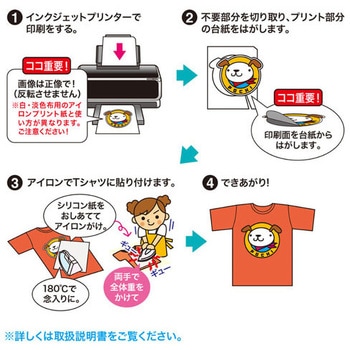 A4判 アイロンプリント紙(カラー布用/10シート) エスコ