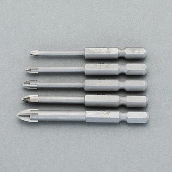 3.4-8.0mm/5本組 クロスドリル(磁器タイル用) エスコ