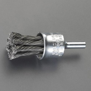 20.0mm/6.35mm軸 エンド型軸付ブラシ(スチール製) エスコ