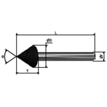 6.0mm/90°/55mm ダイヤモンドバー(傘型/3mm軸) エスコ