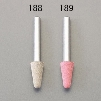 #120・10x20mm/6mm軸 軸付ゴム砥石(ソフト) エスコ