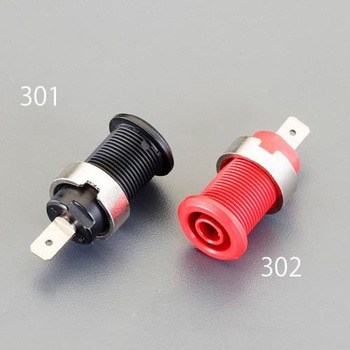 4mm セーフティソケット(赤) エスコ