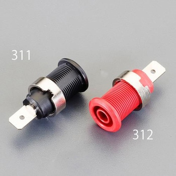 4mm セーフティソケット(赤) エスコ