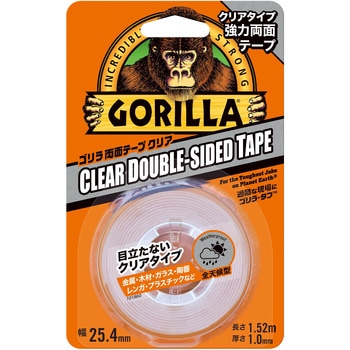 25.4mmx1.5m 超強力両面テープ(粗面用/クリア) エスコ