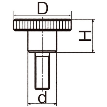 M8x25mm/Φ30mm ローレットノブ(雄ねじ/スチール製) エスコ