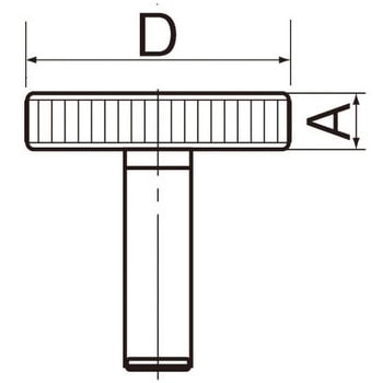 M10x25mm/Φ36mm ローレットノブ(雄ねじ/ステンレス製) エスコ