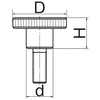 M8x30mm/Φ30mm ローレットノブ(雄ねじ/ステンレス製) エスコ