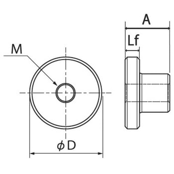 M4x 9.5mm ローレットナット(段付/ステンレス製) エスコ