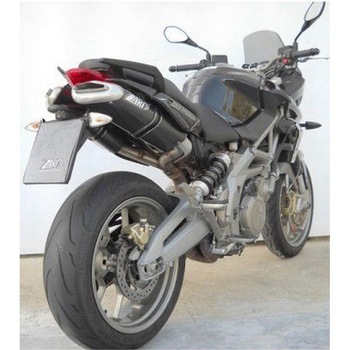 N. 2 ブラックステンレススチール -ALU スリップオン APRILIA SHIVER 750 (2010-2017) ZARD (ザード)