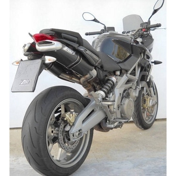 N. 2 ブラックステンレススチール -ALU レーシング スリップオン APRILIA SHIVER 750 (2010-2017) ZARD (ザード)
