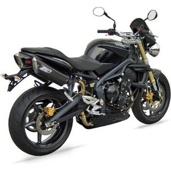 N. 2 ブラックステンレススチール -ALU レーシング スリップオン TRIUMPH STREET TRIPLE 675 ZARD (ザード)
