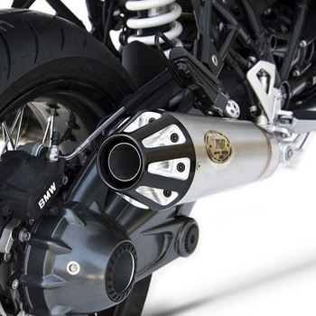 N.2 チタン スリップオン + BLACK-シルバー END-CAPS BMW R NINE-T 1200 (2015-2019) ZARD (ザード)