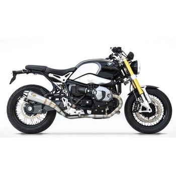 N.2 チタン レーシング スリップオン + BLACK-シルバー END CAPS BMW R NINE-T 1200 (2015-2019) ZARD (ザード)