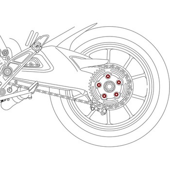 Nuts sets リアスプロケットフランジ Ducati M10x1 Titanium Titanium - CNC Racing (シーエヌシーレーシング)