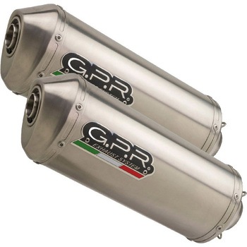 Original For Aprilia Etv Caponord 1000 Ral. 2001/07 Pair Homologated スリッポンエキゾースト  Satinox GPR Exhaust (ジーピーアールエキゾースト)