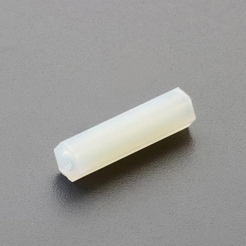 M3x 6.0mm 六角雌ねじスペーサ(ナイロン/100個) エスコ