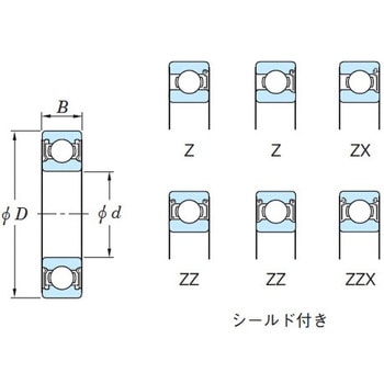 [6308ZZ]深溝玉軸受 エスコ