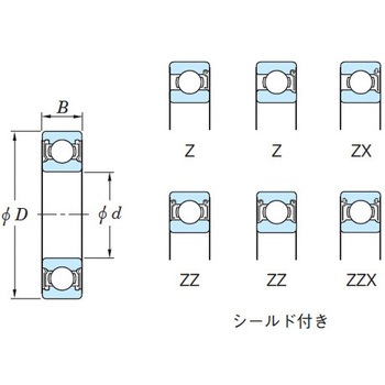 [6812ZZ]深溝玉軸受 - エスコ