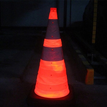 350x350x700mm LEDライトコーン(伸縮式/ウエイト付) エスコ