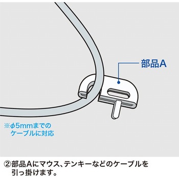 Φ1.6mmx2.0m パソコン・マウスセキリュティーキット エスコ