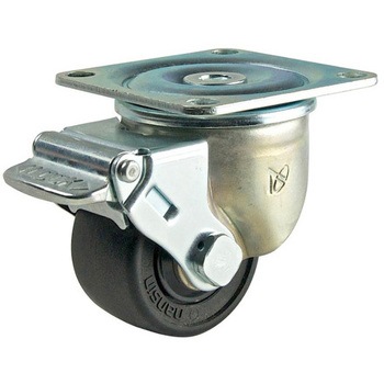 50mm キャスター(自在金具・低床重荷重・ブレーキ付) - エスコ