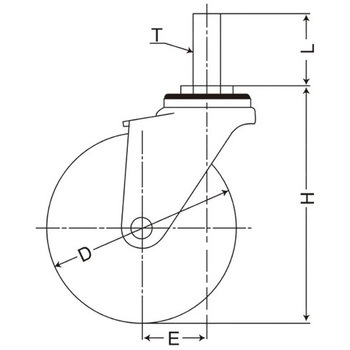 75mm キャスター(自在・ネジ式・ブレーキ・ステンレス製) エスコ